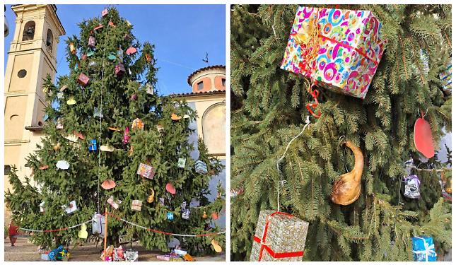 L'8 dicembre si accendono le luci del grande albero di Natale, durante il mercatino