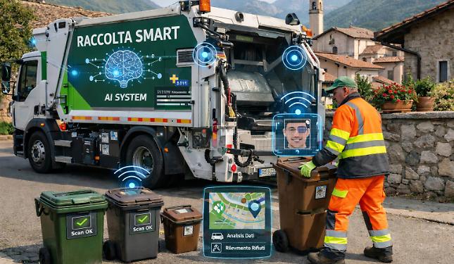 Intelligenza artificiale su camion e bidoni, per migliorare la raccolta rifiuti